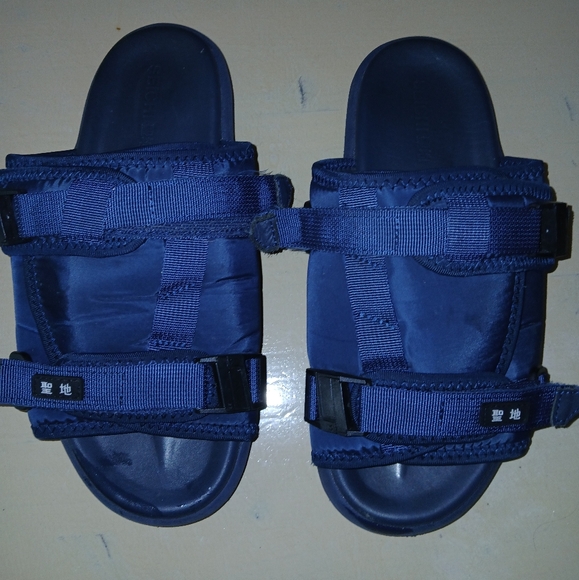 Mens Seichi Draco Blue Slip-On Adjustable Strap Slides Size 10 - Picture 1 of 9